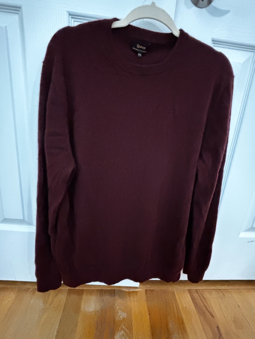 Quince Men's XXL Mongolian cashmere Crewneck Sweater - Burgundy